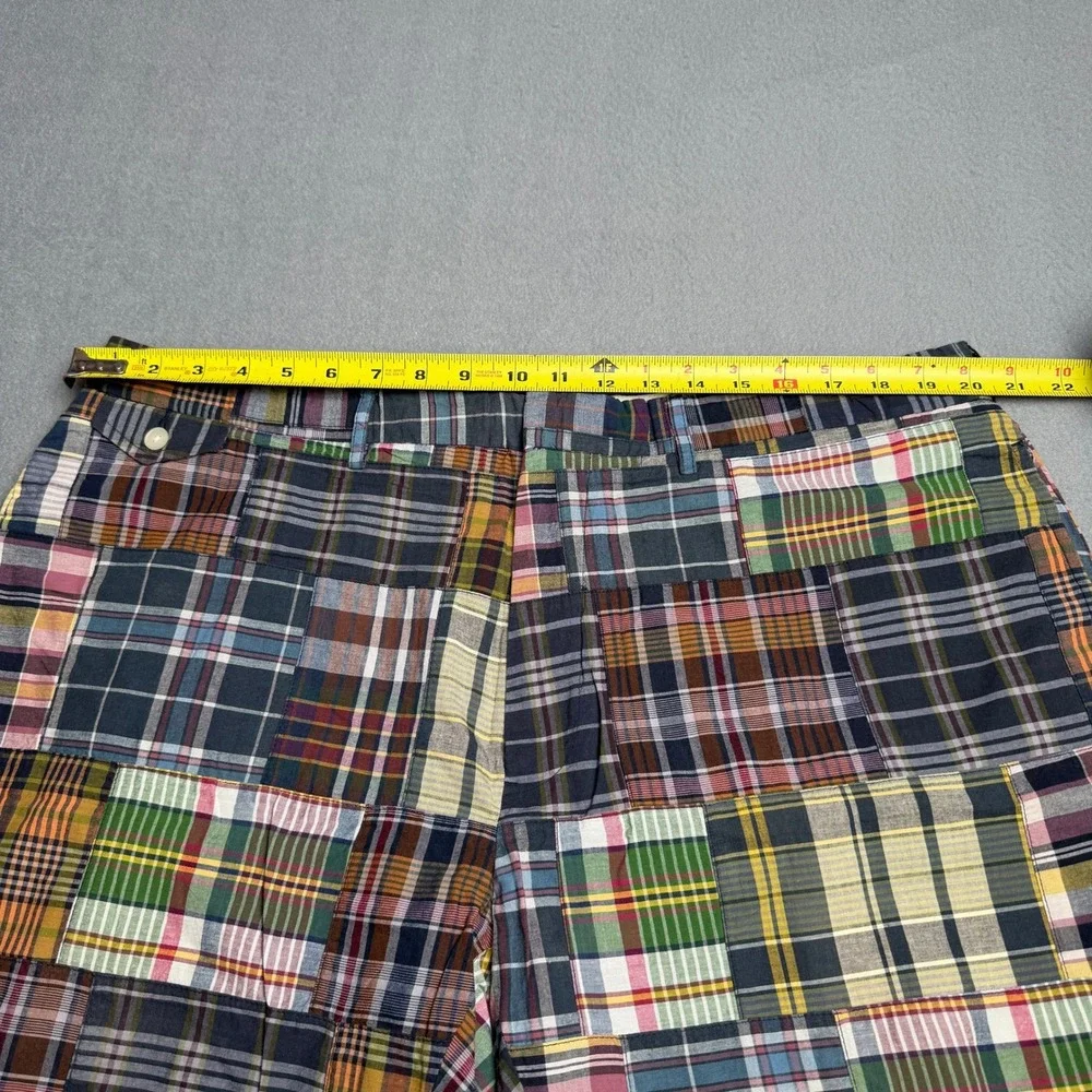 Polo Ralph Lauren Mens Patchwork Madras Plaid Cotton Shorts Multi Color Size 40